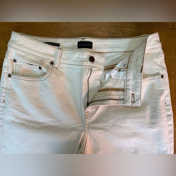 Talbots Everyday Relaxed Jean Cream 12 - Picture 2 of 7